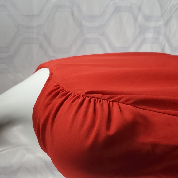Banana Republic Fire Red Elegant Blouse Size Petite Small - Picture 8 of 12